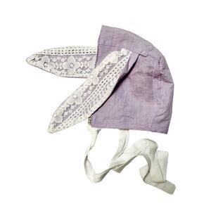 NEW Love & Grow Linen Bunny Bonnet Size 6m-2T